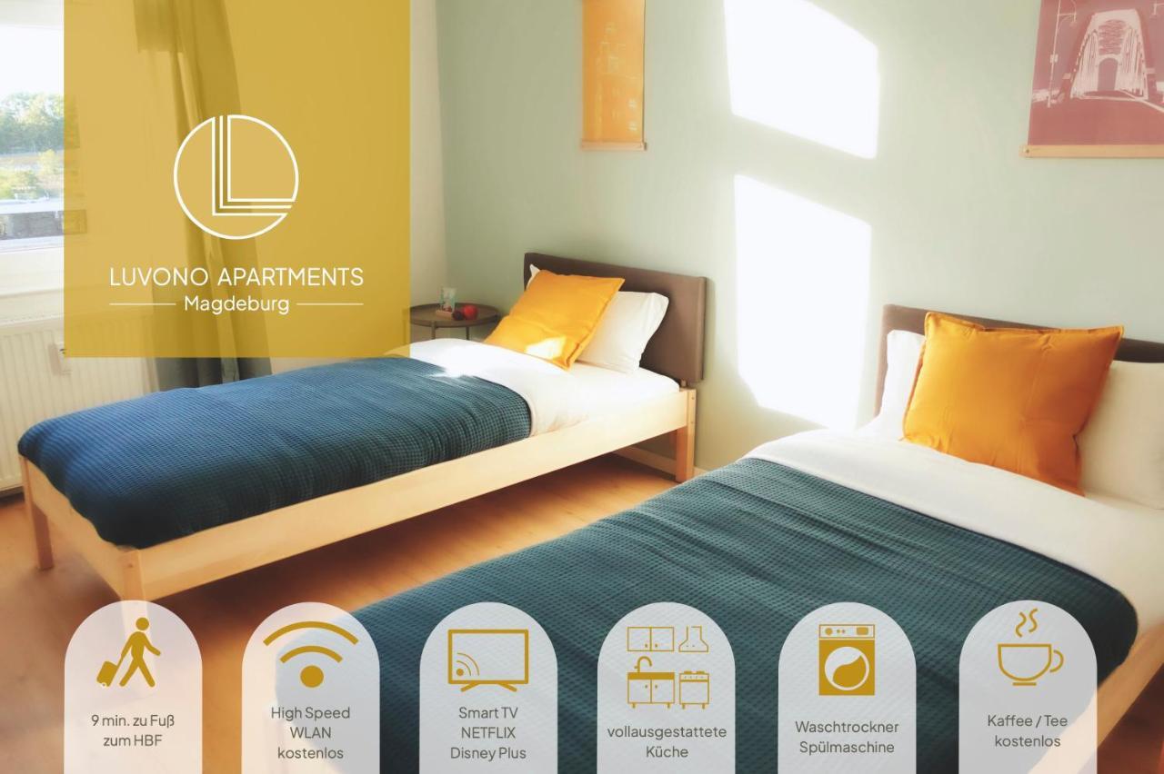 Luvono Apartments - 2 Schlafzimmer / Netflix / Disney+ Magdeburg Dış mekan fotoğraf